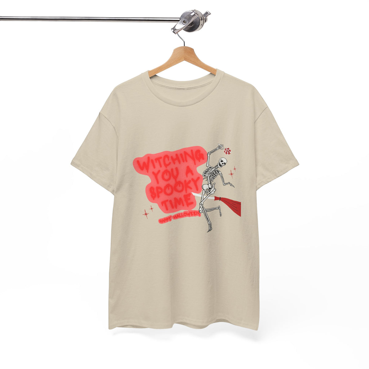 Skeleton 'Witching You a Spooky Time' Halloween T-Shirt