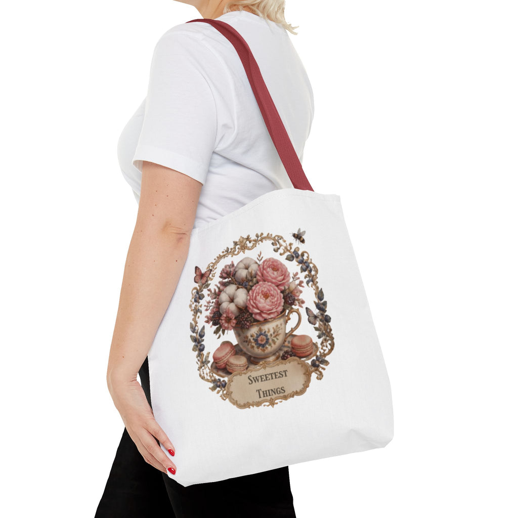 Vintage Floral Bouquet Tote — "Sweetest Things" Canvas Bag