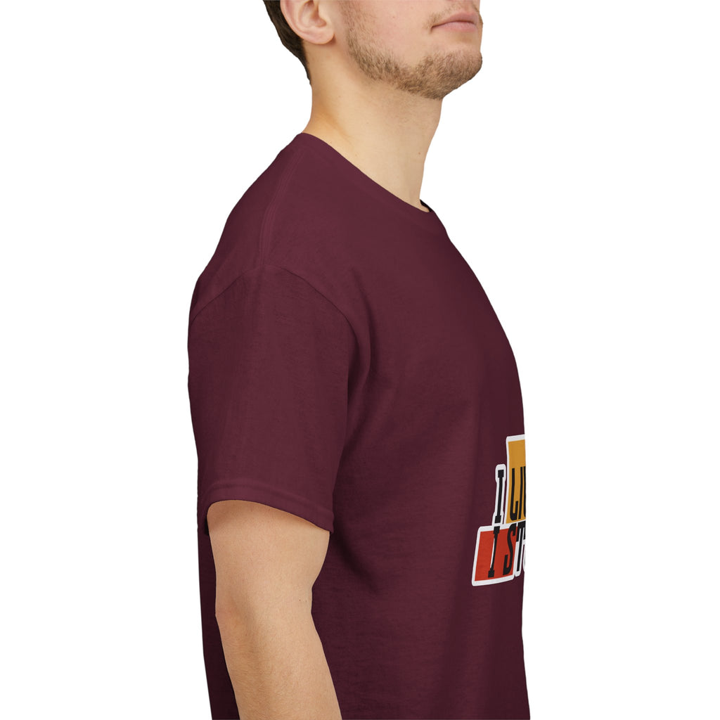T-Shirt — I Live, I Study Graphic Tee (Minimalist Floral Collage)