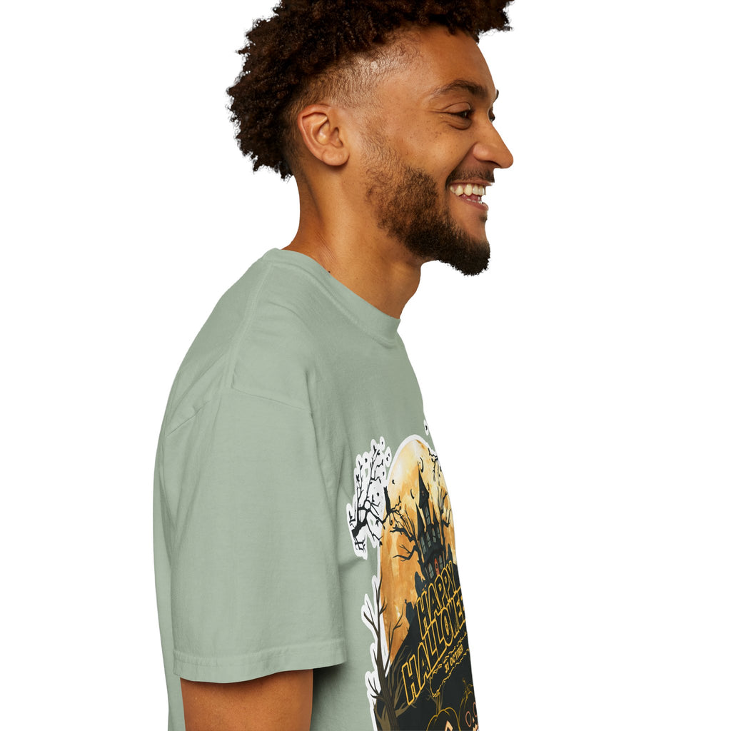 Halloween Haunted House T-Shirt — "Happy Halloween" Pumpkin Graphic Tee