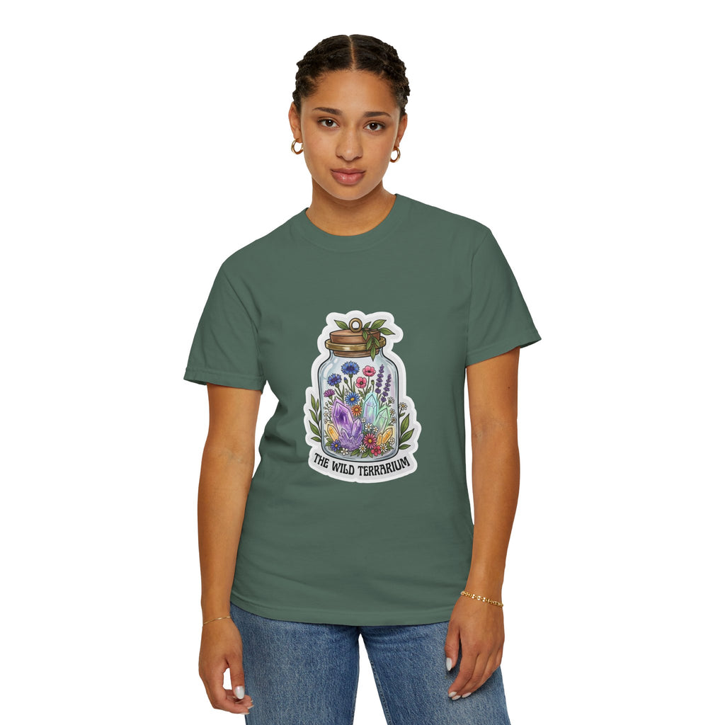 Terrarium Floral T-Shirt — "The Wild Terrarium" Botanical Jar Tee