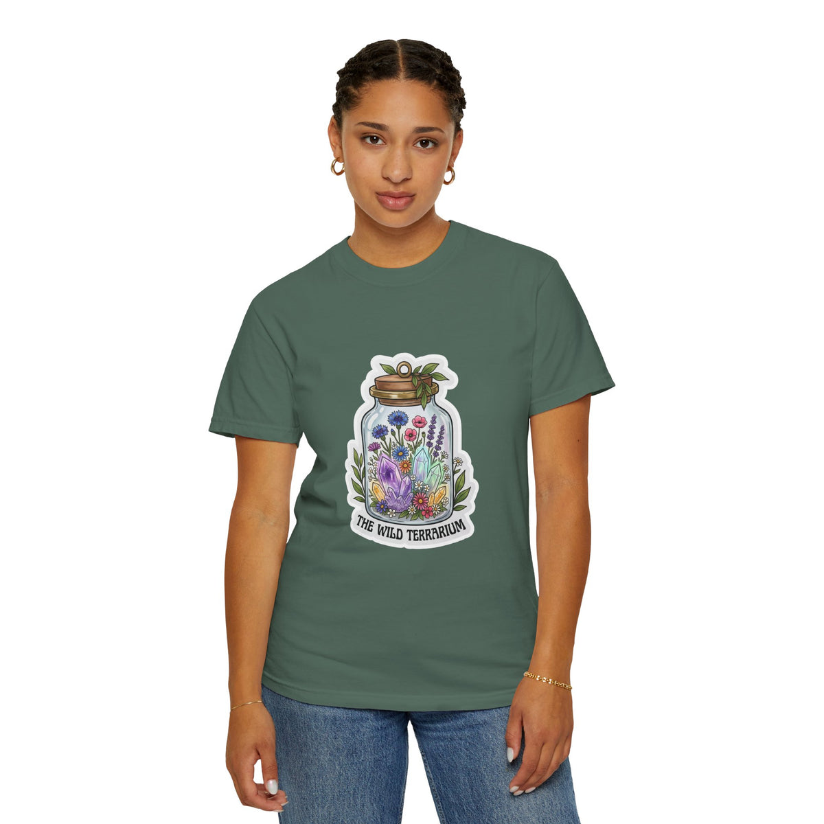 Terrarium Floral T-Shirt — "The Wild Terrarium" Botanical Jar Tee