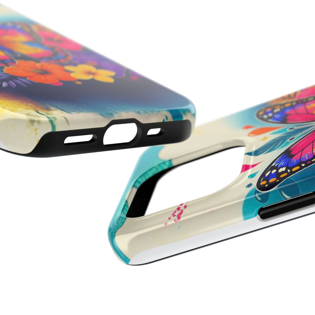Butterfly Floral Tough Phone Case — Colorful Protective Phone Cover