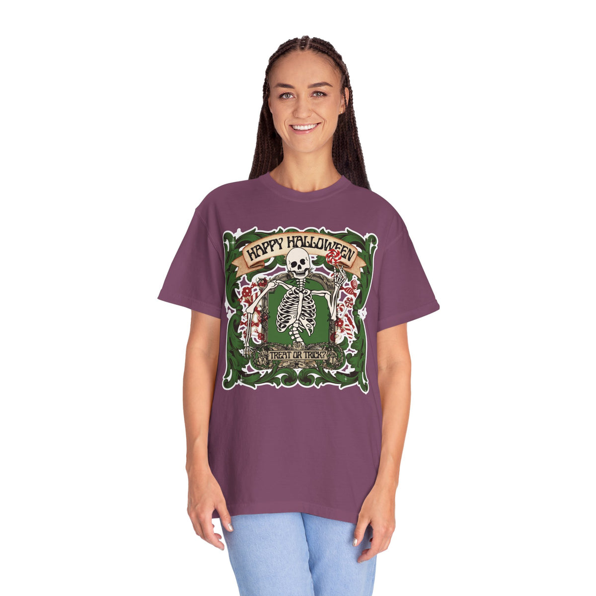 Happy Halloween Skeleton T-Shirt — Vintage Trick or Treat Graphic Tee