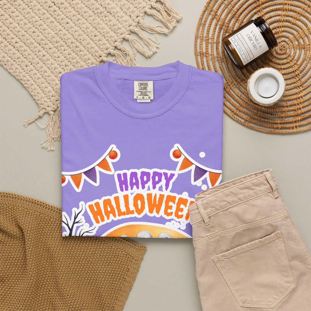 Happy Halloween T-Shirt — Ghost & Pumpkin Halloween Tee