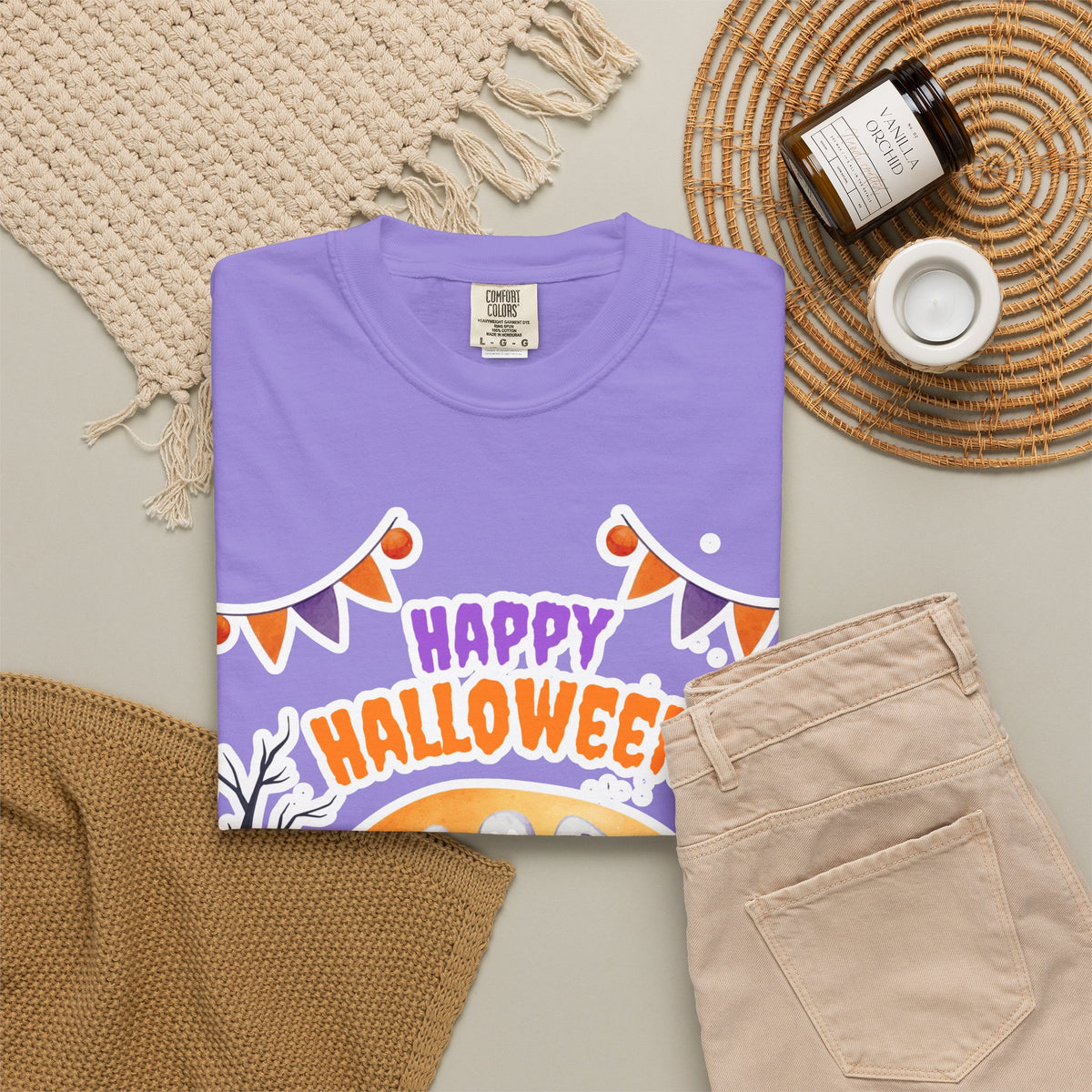 Happy Halloween T-Shirt — Ghost & Pumpkin Halloween Tee