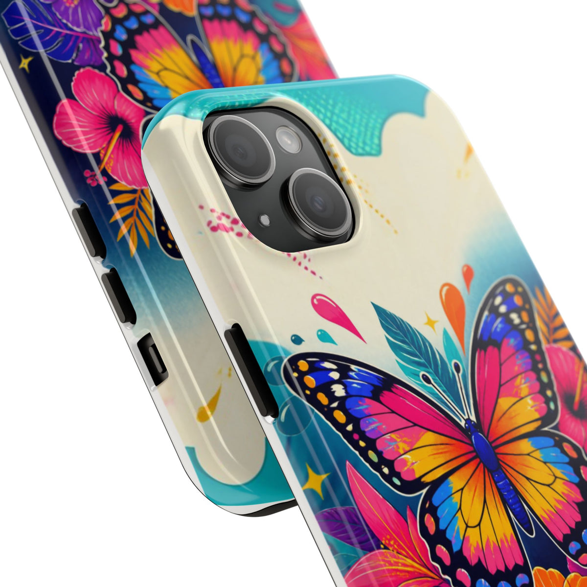 Butterfly Floral Tough Phone Case — Colorful Protective Phone Cover