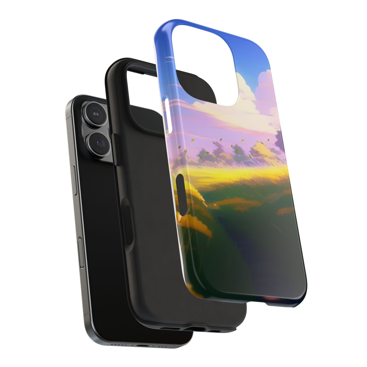 Scenic Sunset Field Tough Phone Case — Pastel Sky Landscape iPhone Case
