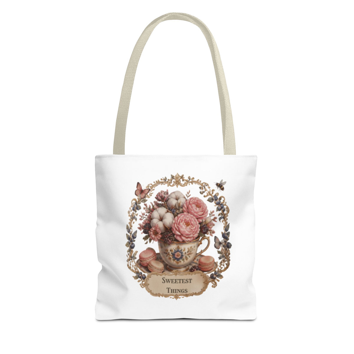 Vintage Floral Bouquet Tote — "Sweetest Things" Canvas Bag