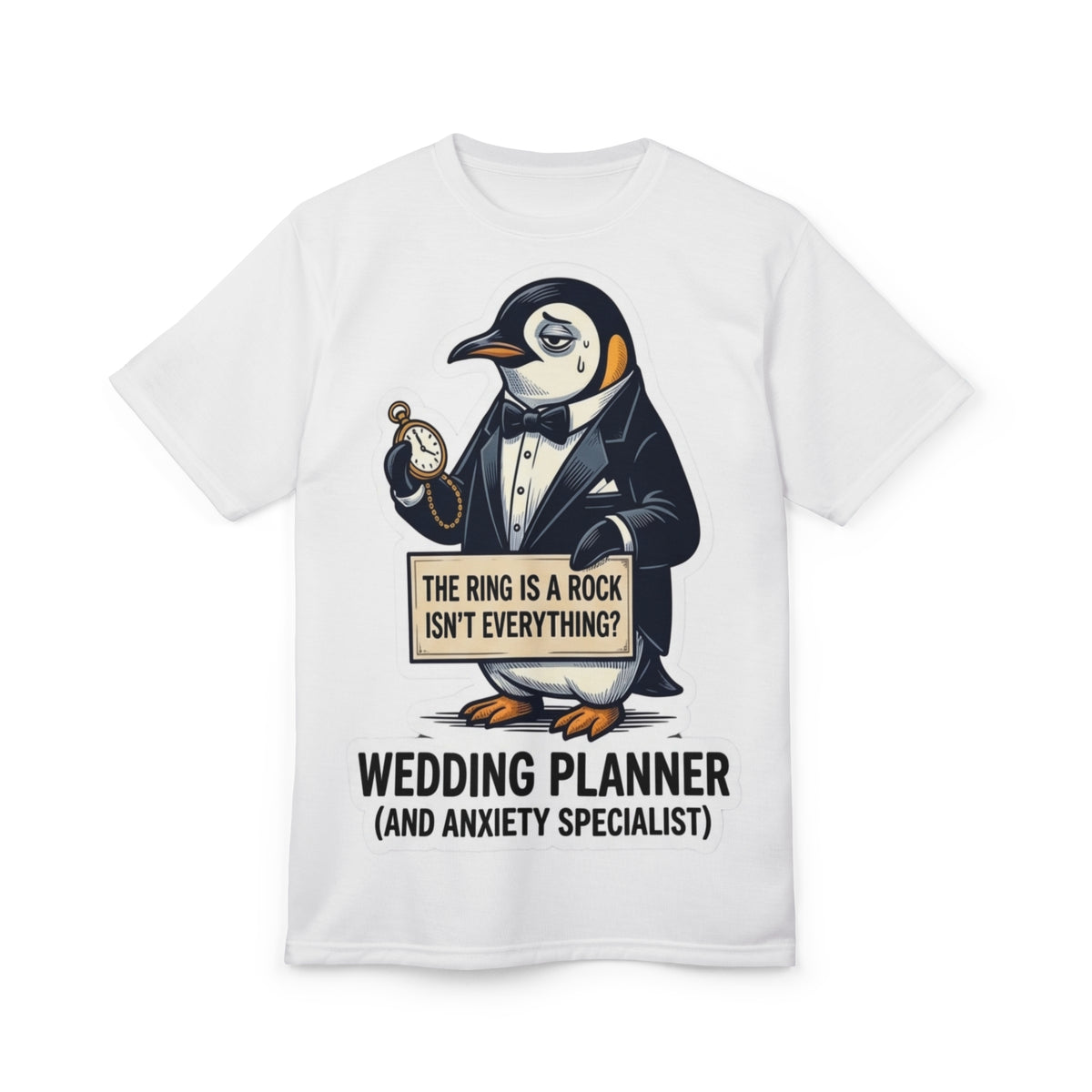 Wedding Planner T‑Shirt – “The Ring Is a Rock Isn’t Everything? (And Anxiety Specialist)”