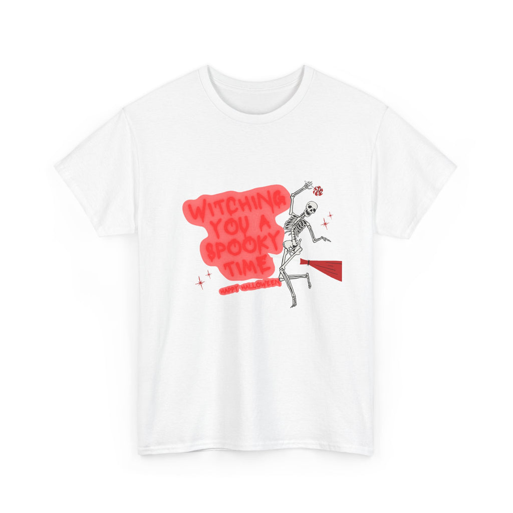 Skeleton 'Witching You a Spooky Time' Halloween T-Shirt