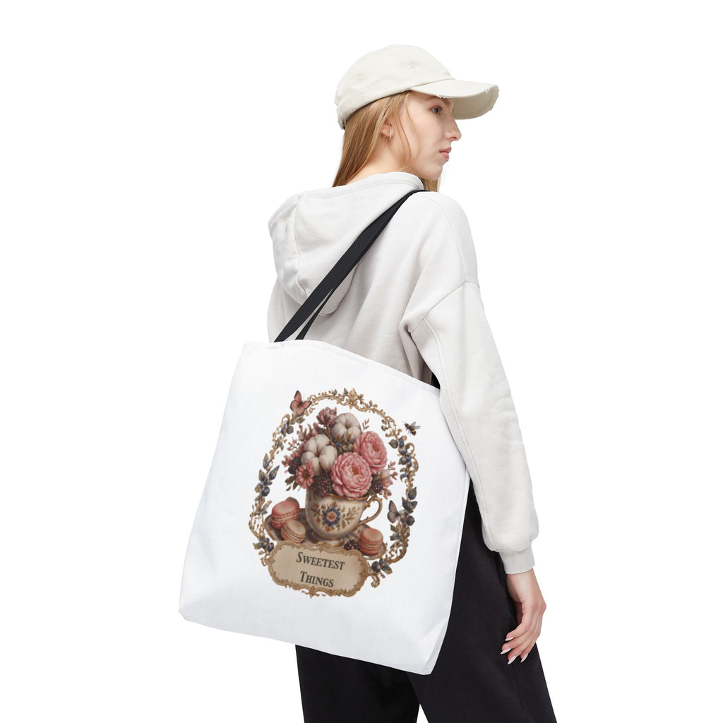 Vintage Floral Bouquet Tote — "Sweetest Things" Canvas Bag