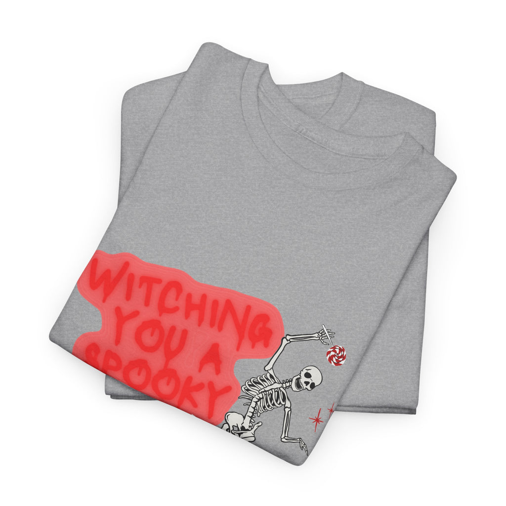 Skeleton 'Witching You a Spooky Time' Halloween T-Shirt