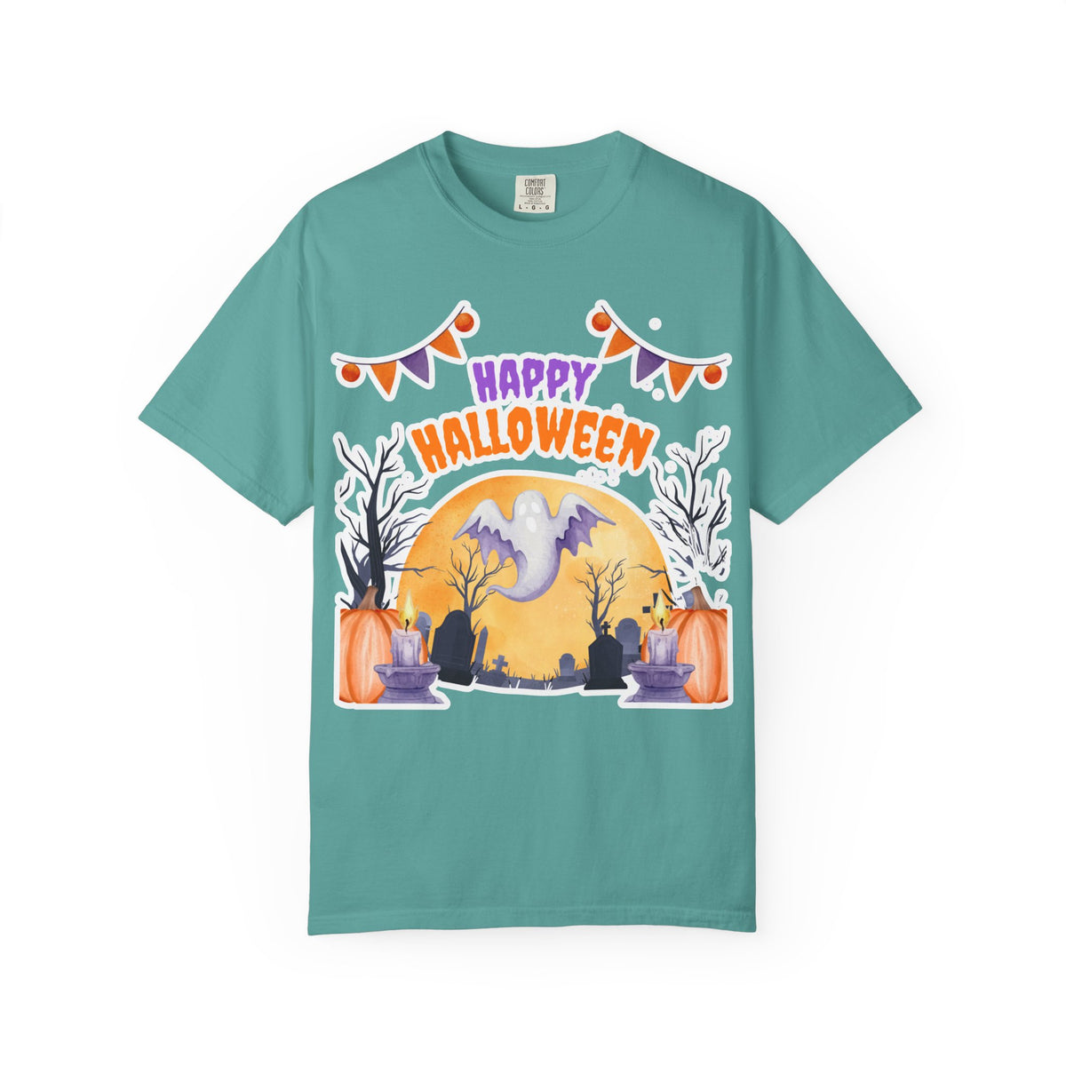 Happy Halloween T-Shirt — Ghost & Pumpkin Halloween Tee