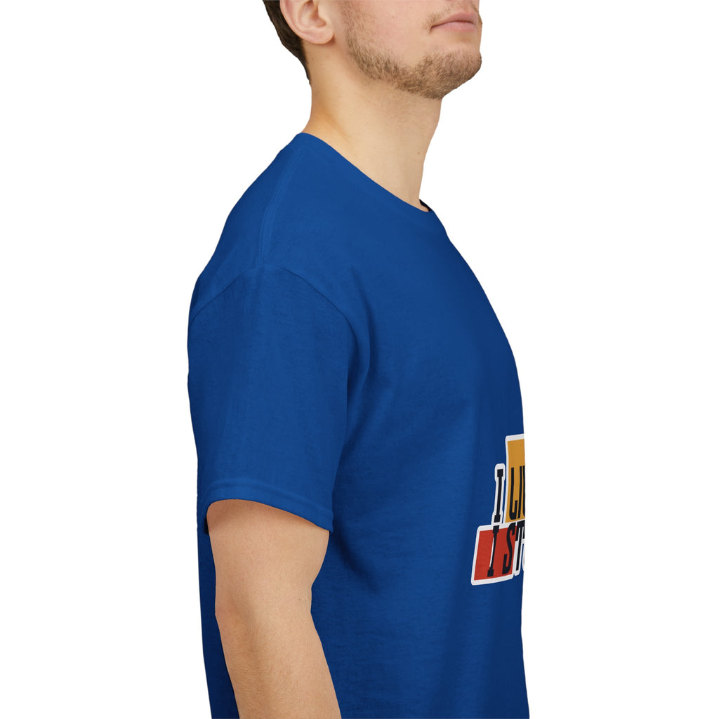 T-Shirt — I Live, I Study Graphic Tee (Minimalist Floral Collage)