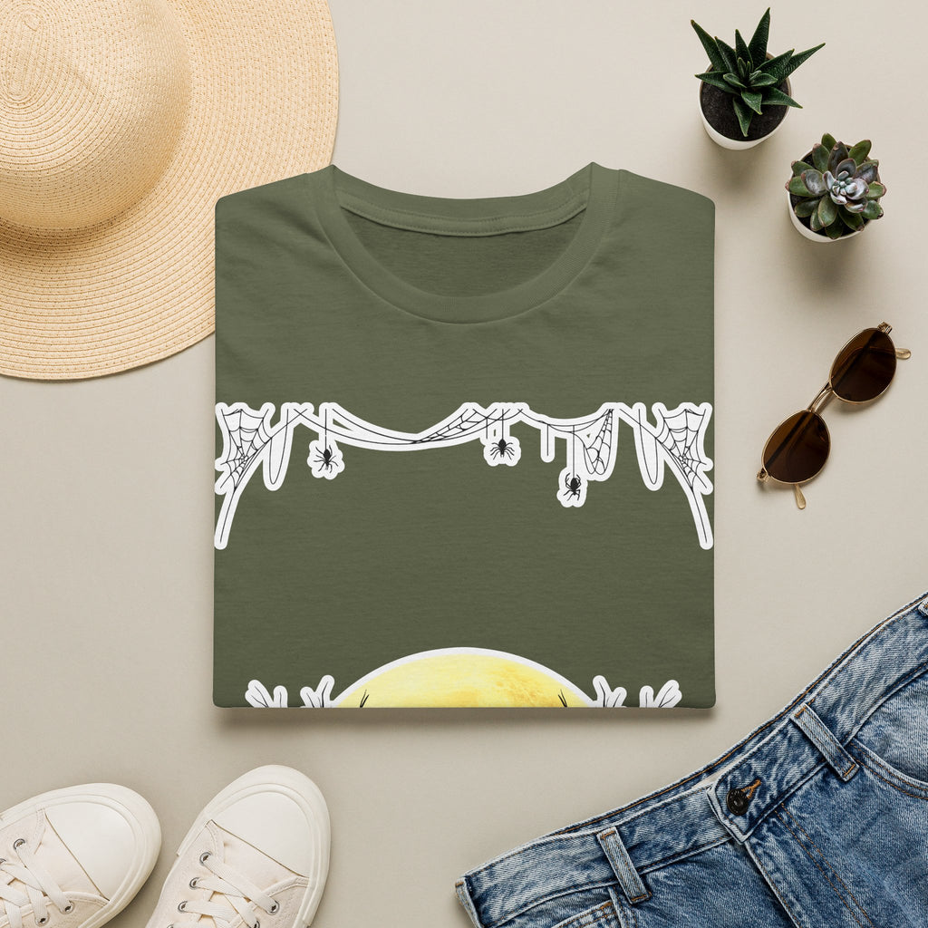 Halloween Moon Silhouette T-Shirt — Spooky Graveyard Pumpkin Scene