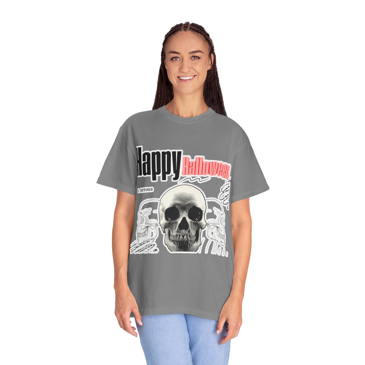 Happy Halloween Skull T-Shirt — Graphic Halloween Tee