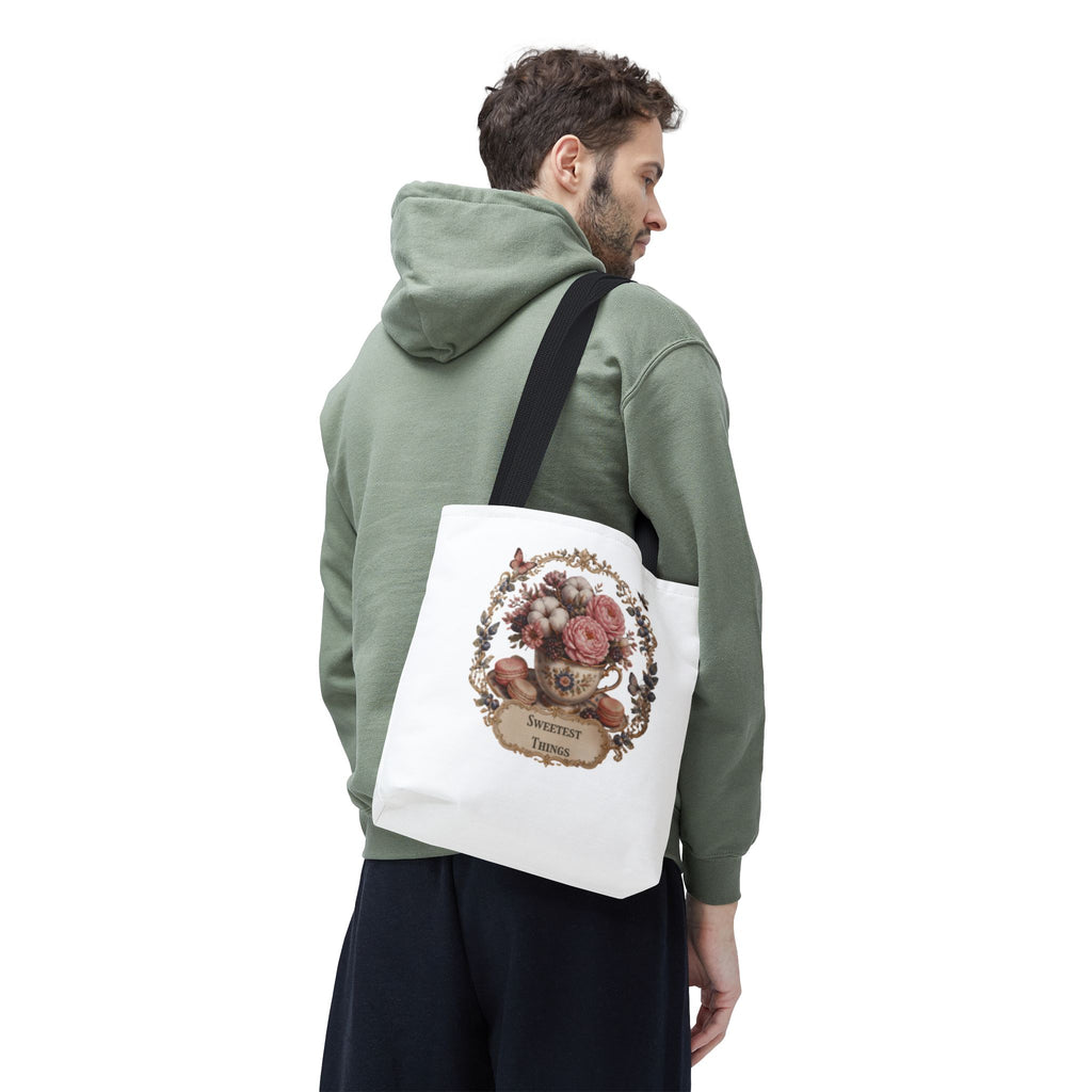 Vintage Floral Bouquet Tote — "Sweetest Things" Canvas Bag