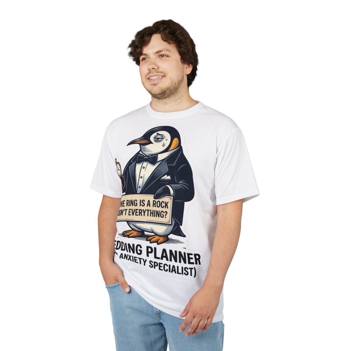 Wedding Planner T‑Shirt – “The Ring Is a Rock Isn’t Everything? (And Anxiety Specialist)”