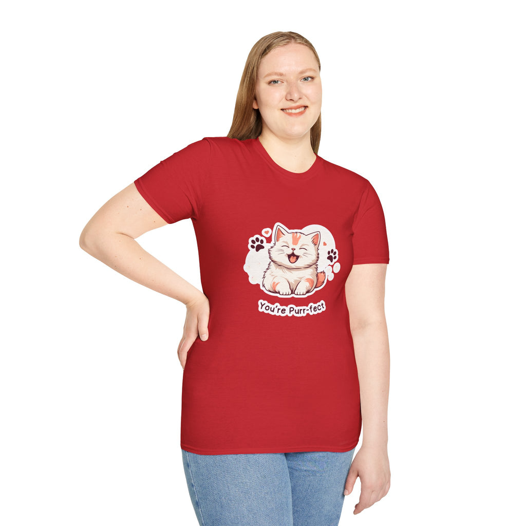 Cat T-Shirt — Cute 'You're Purr-fect' Kitten Graphic Tee