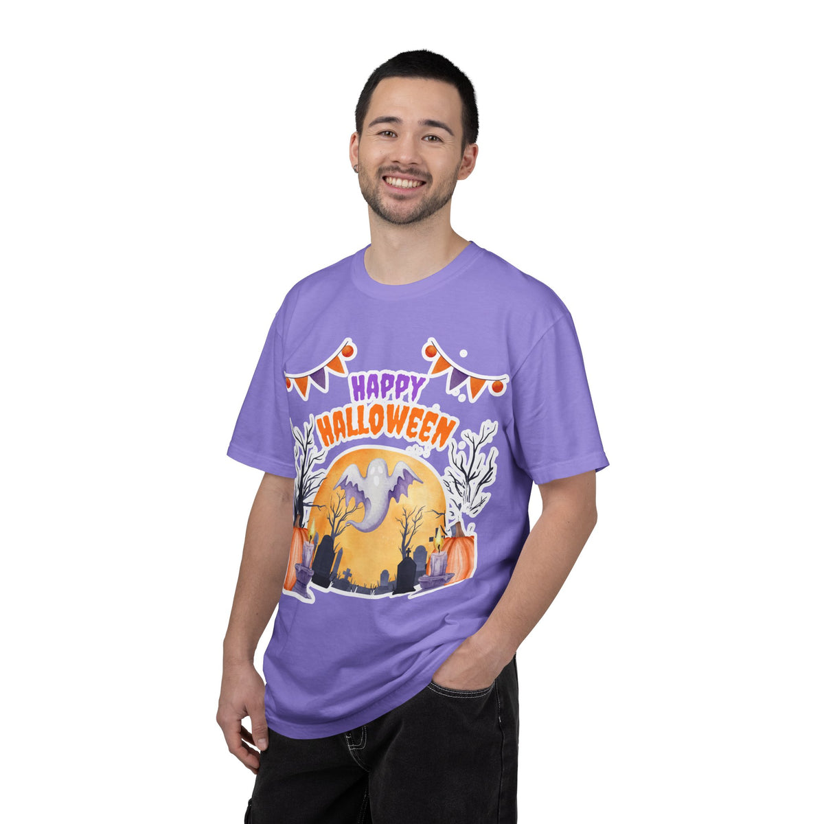 Happy Halloween T-Shirt — Ghost & Pumpkin Halloween Tee