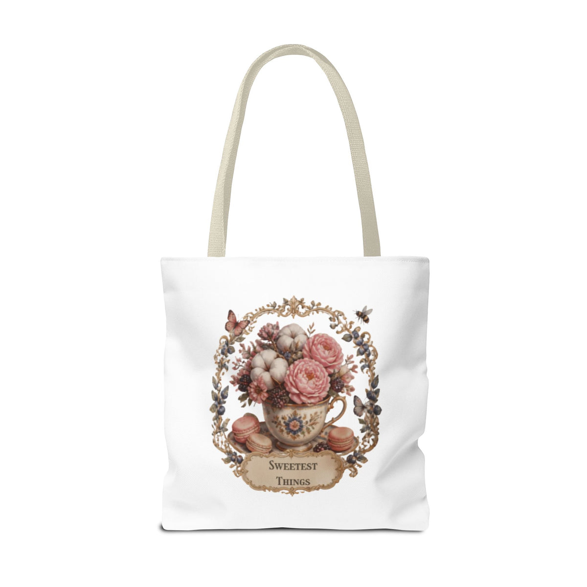 Vintage Floral Bouquet Tote — "Sweetest Things" Canvas Bag