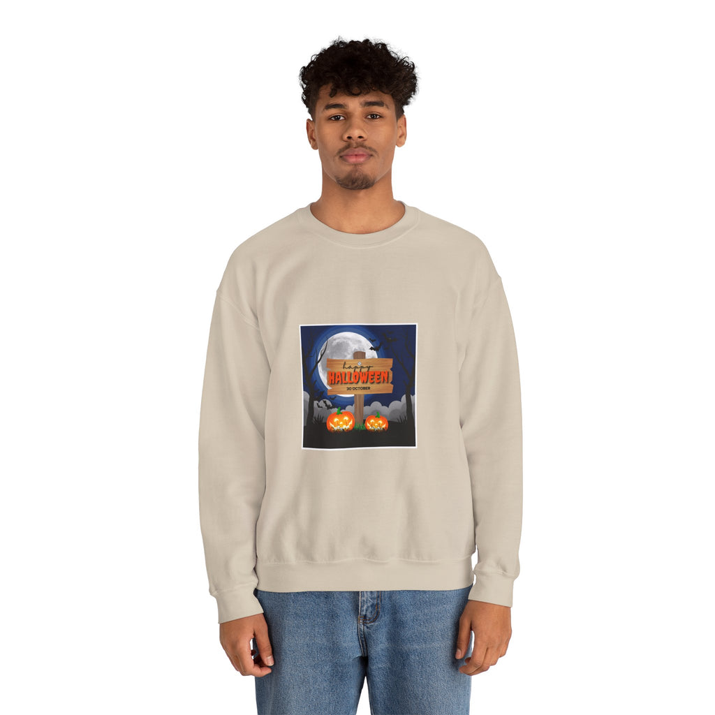 Halloween Crewneck Sweatshirt - Spooky Night Pumpkins Design