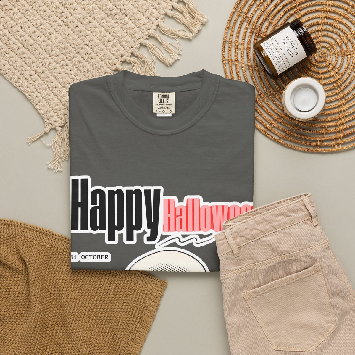 Happy Halloween Skull T-Shirt — Graphic Halloween Tee