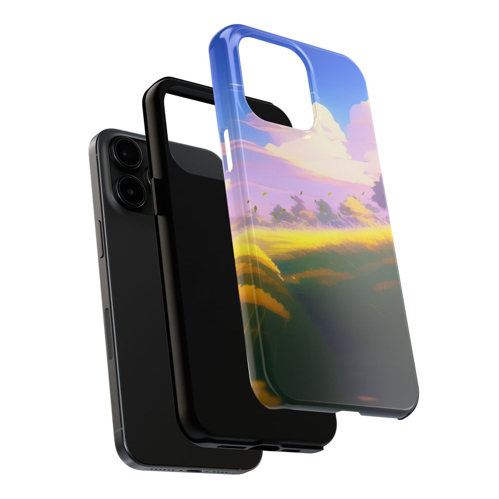 Scenic Sunset Field Tough Phone Case — Pastel Sky Landscape iPhone Case