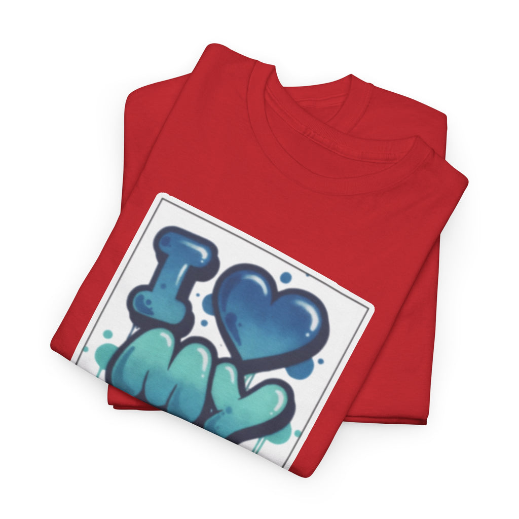 I LOVE My GF T-Shirt — Cute Blue Graffiti Love Tee for Girlfriend Gifts
