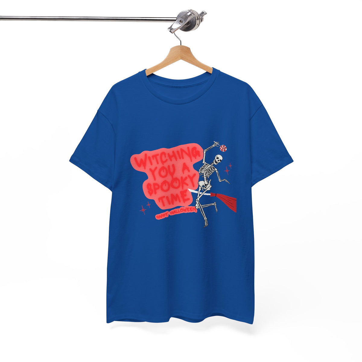 Skeleton 'Witching You a Spooky Time' Halloween T-Shirt