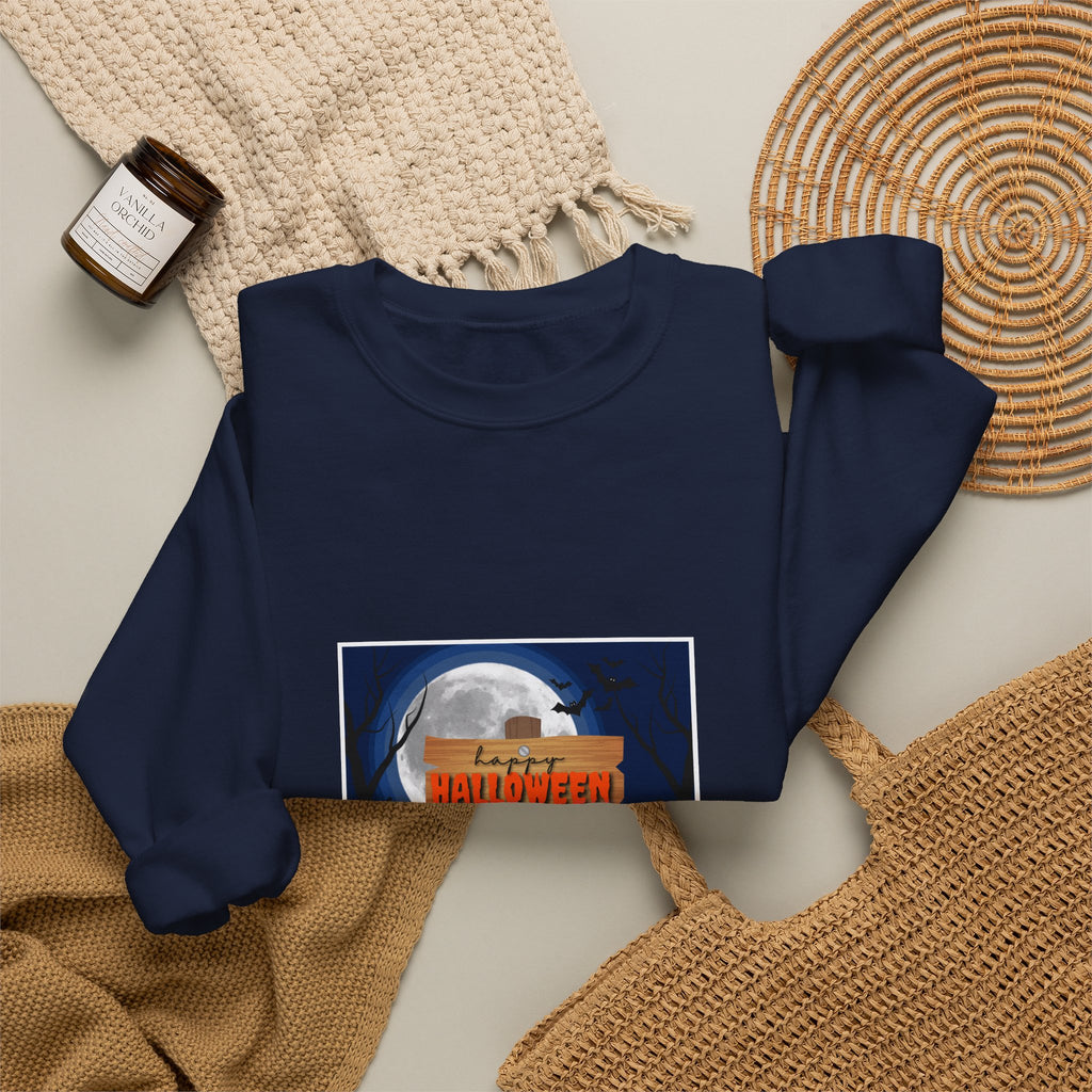 Halloween Crewneck Sweatshirt - Spooky Night Pumpkins Design