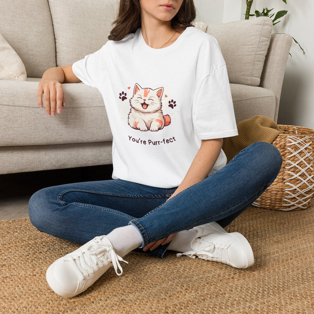 Cat T-Shirt — Cute 'You're Purr-fect' Kitten Graphic Tee