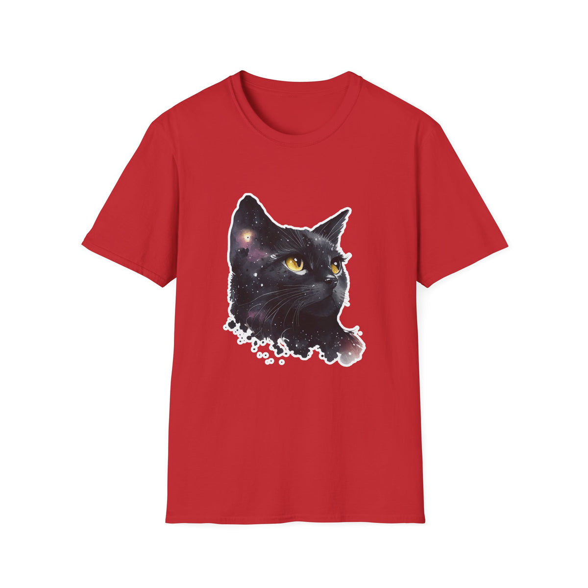 Galaxy Black Cat T-Shirt — Cosmic Cat Portrait Tee