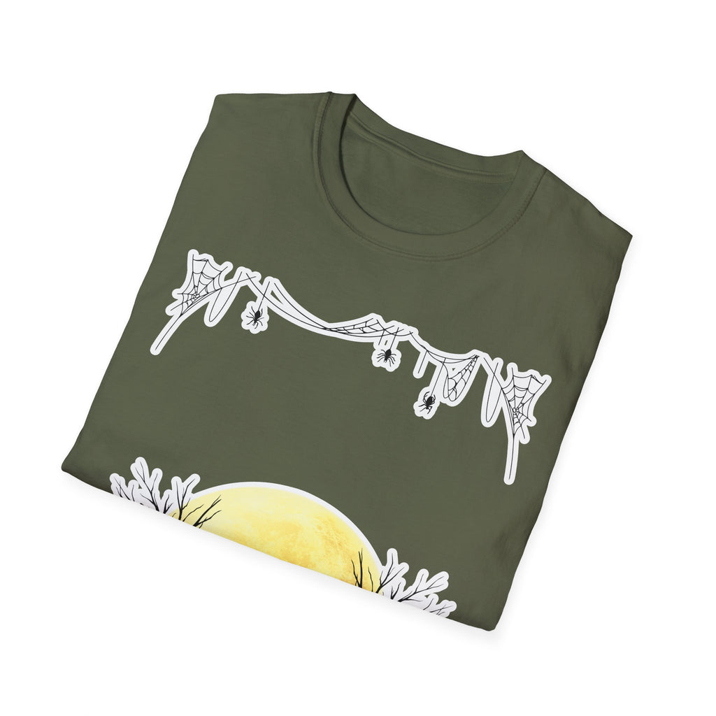 Halloween Moon Silhouette T-Shirt — Spooky Graveyard Pumpkin Scene