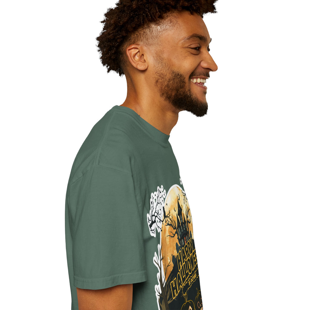 Halloween Haunted House T-Shirt — "Happy Halloween" Pumpkin Graphic Tee