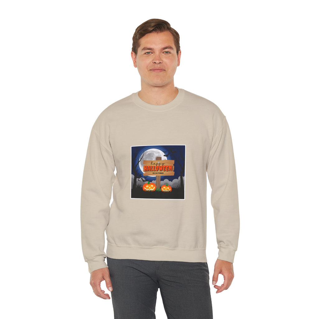 Halloween Crewneck Sweatshirt - Spooky Night Pumpkins Design