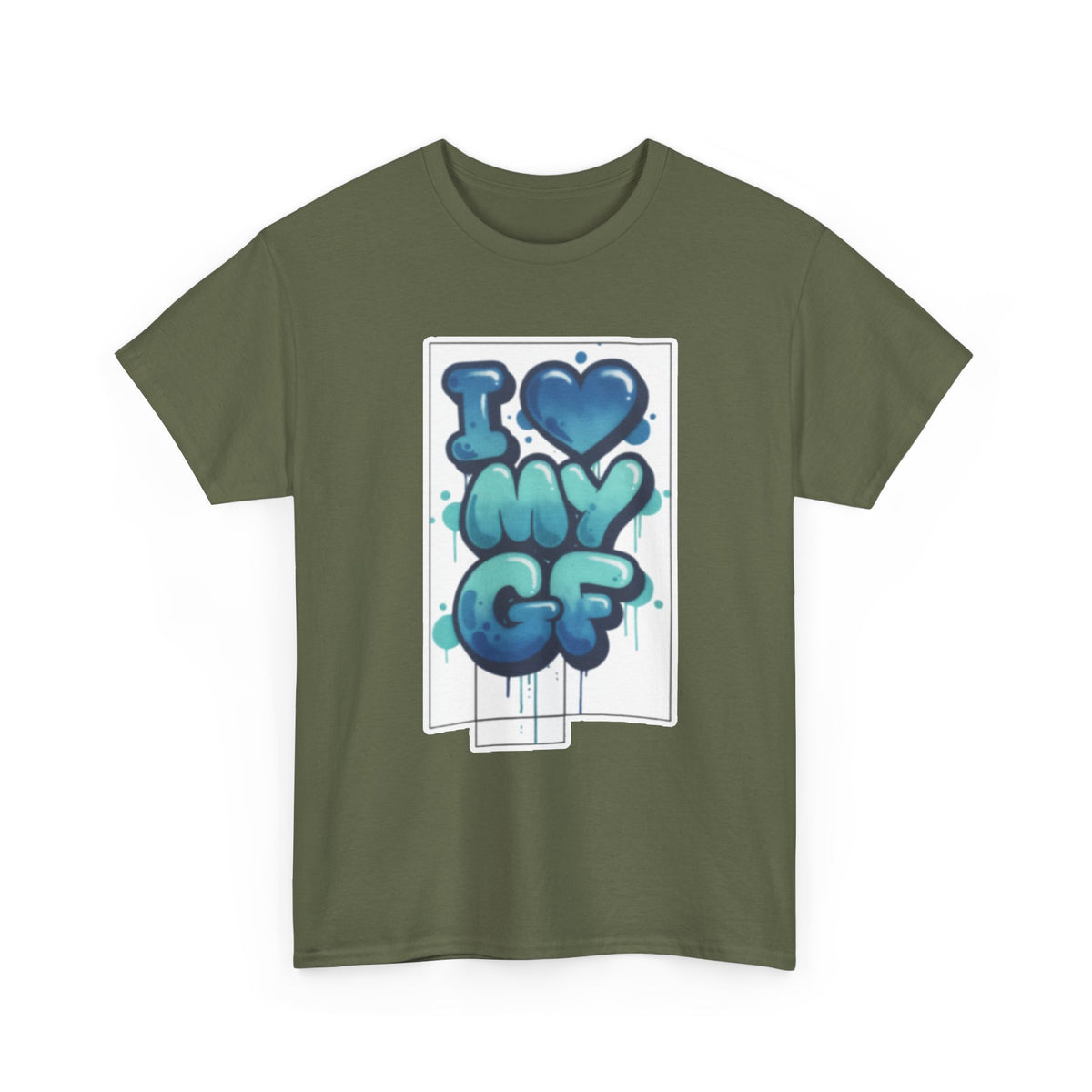 I LOVE My GF T-Shirt — Cute Blue Graffiti Love Tee for Girlfriend Gifts