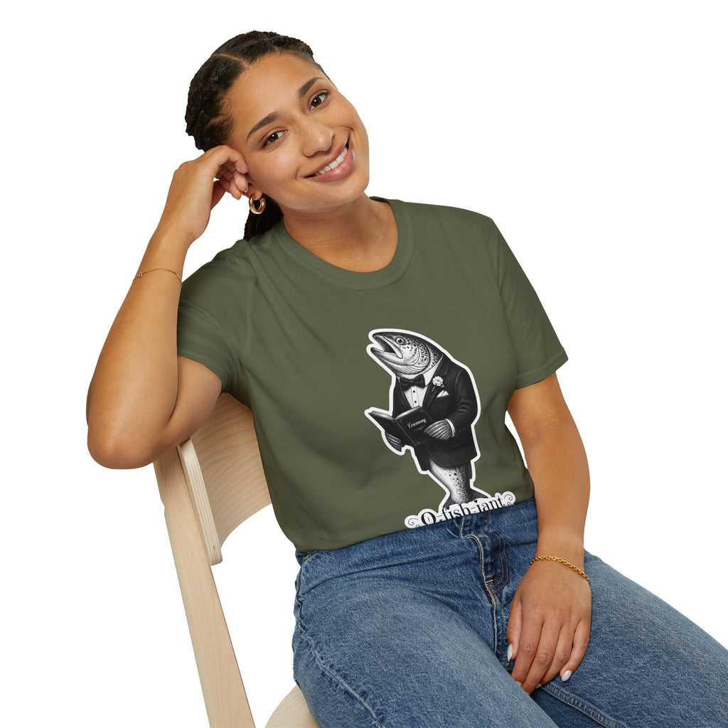 Salmon Gentleman T-Shirt — Dapper Fish Graphic Tee