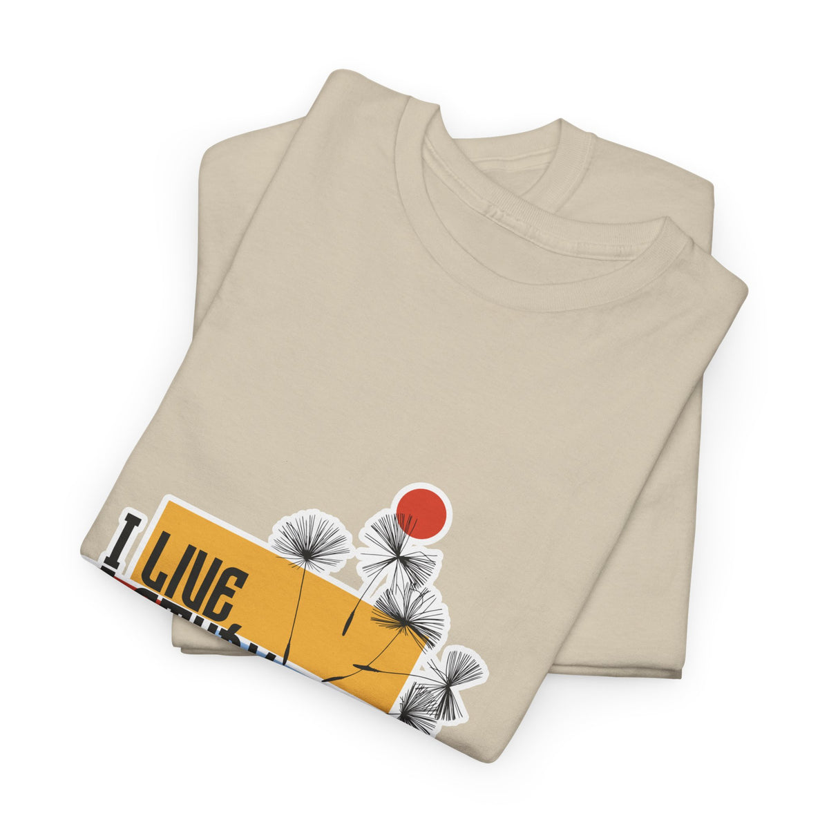 T-Shirt — I Live, I Study Graphic Tee (Minimalist Floral Collage)