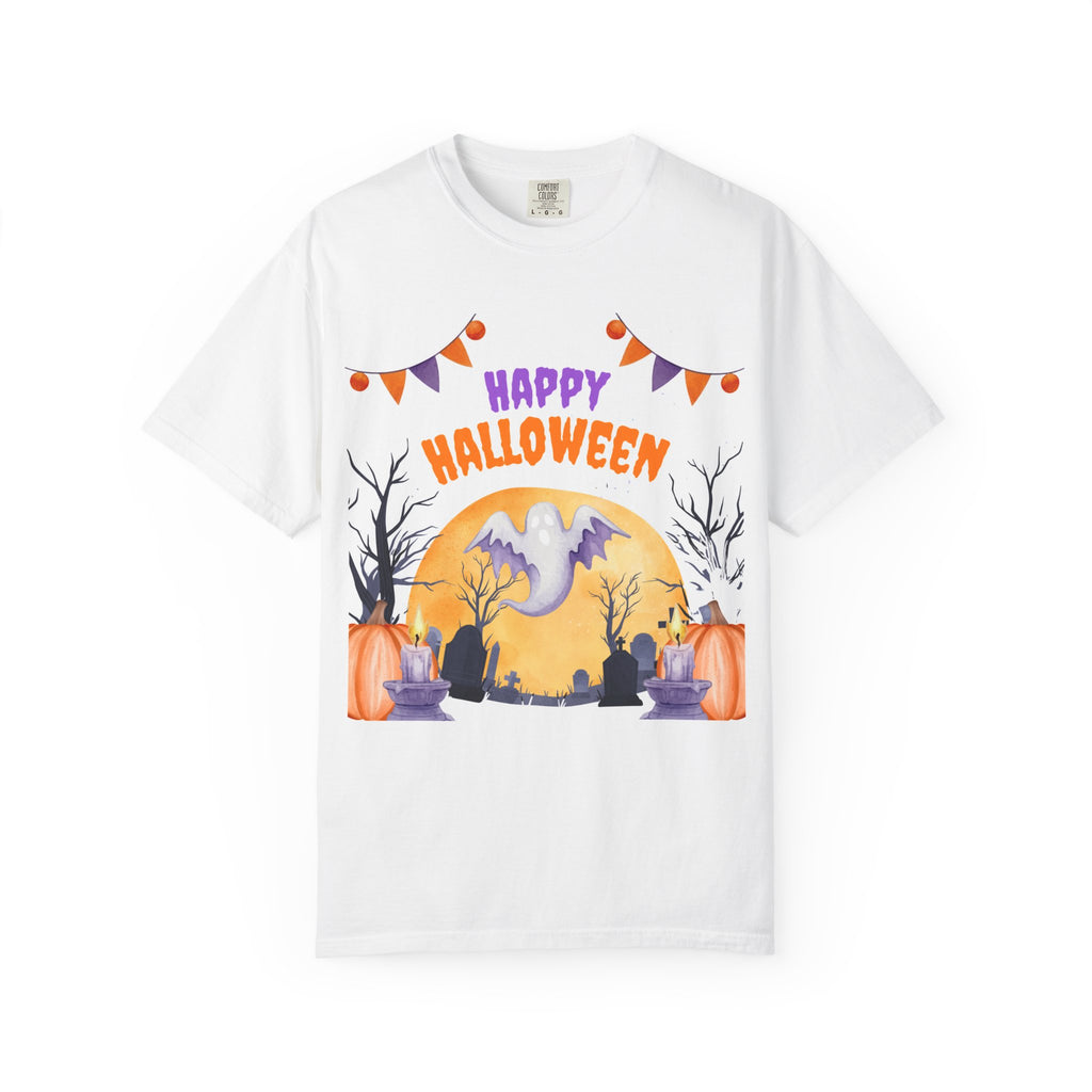 Happy Halloween T-Shirt — Ghost & Pumpkin Halloween Tee
