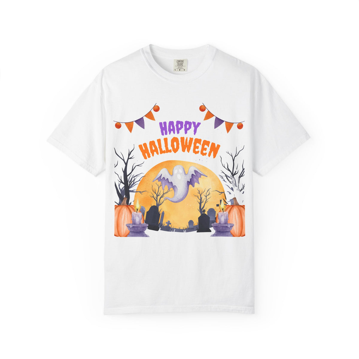 Happy Halloween T-Shirt — Ghost & Pumpkin Halloween Tee