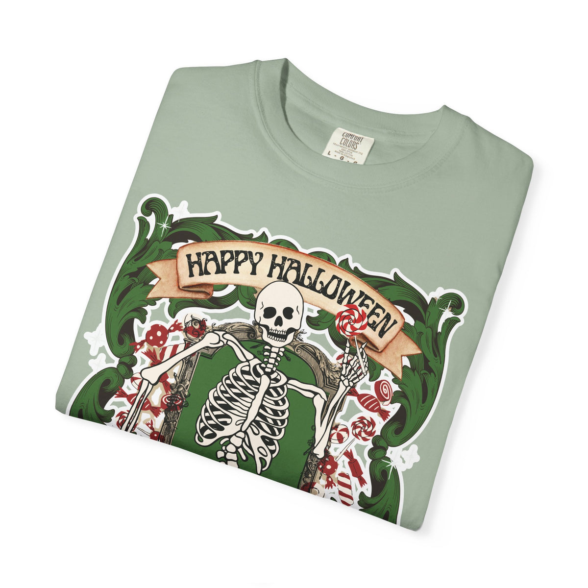 Happy Halloween Skeleton T-Shirt — Vintage Trick or Treat Graphic Tee