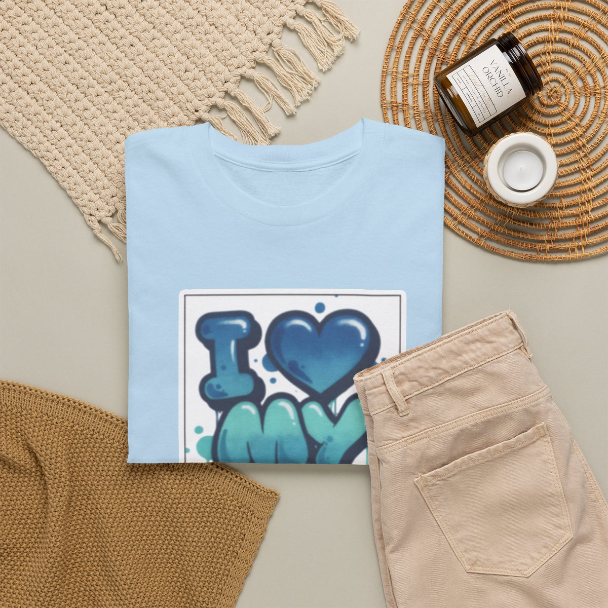I LOVE My GF T-Shirt — Cute Blue Graffiti Love Tee for Girlfriend Gifts