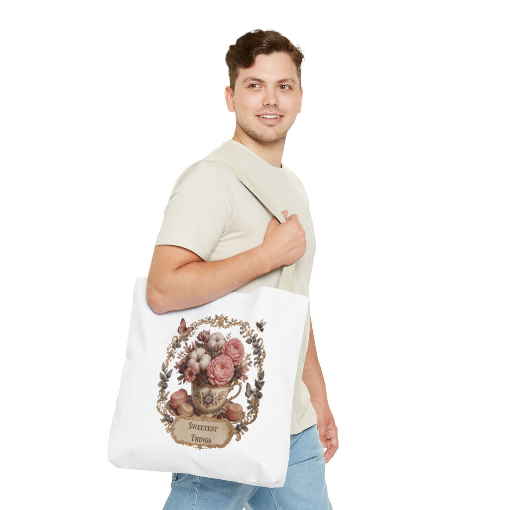 Vintage Floral Bouquet Tote — "Sweetest Things" Canvas Bag