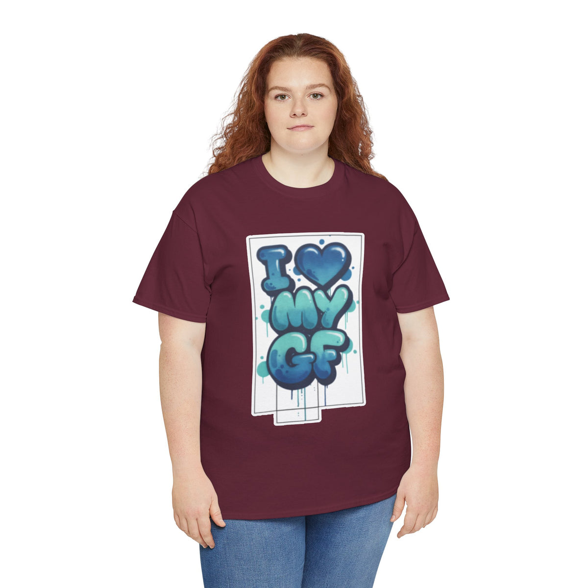 I LOVE My GF T-Shirt — Cute Blue Graffiti Love Tee for Girlfriend Gifts