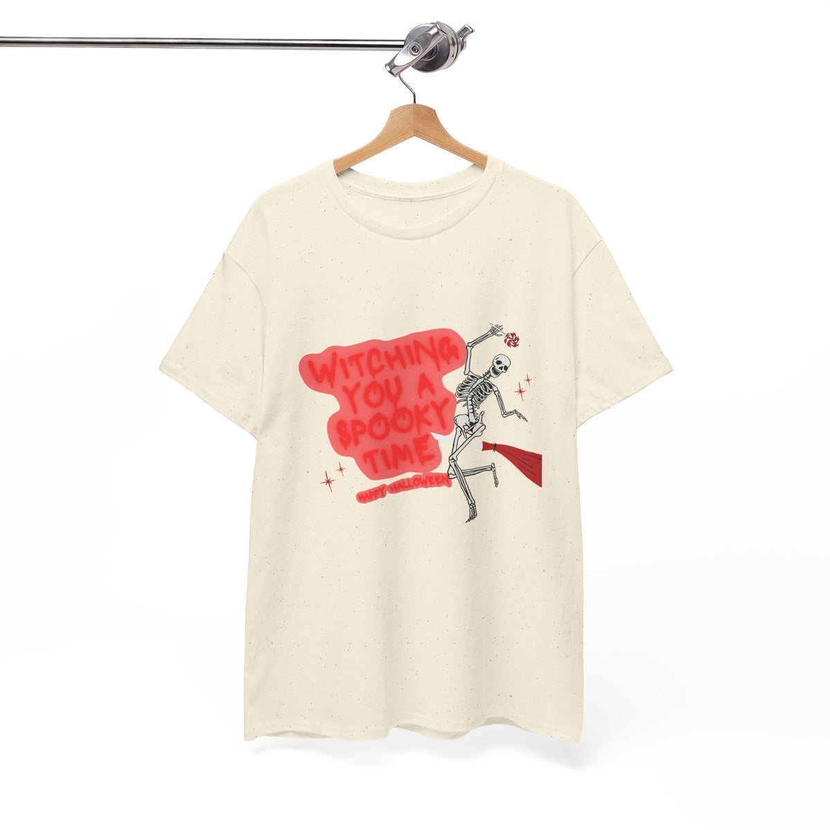 Skeleton 'Witching You a Spooky Time' Halloween T-Shirt
