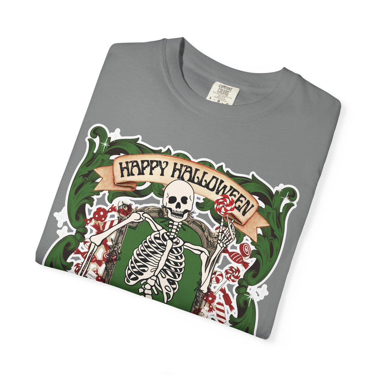 Happy Halloween Skeleton T-Shirt — Vintage Trick or Treat Graphic Tee