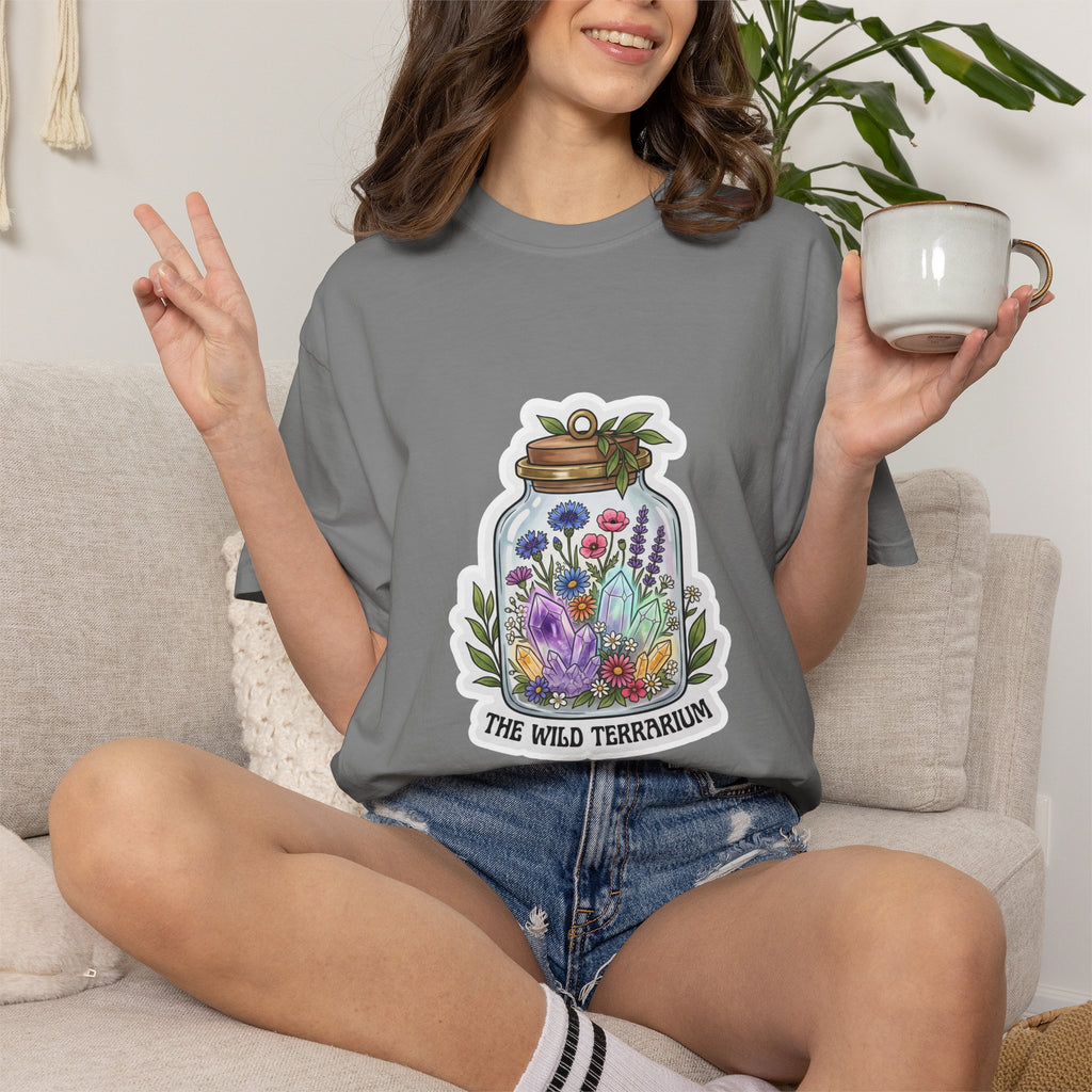 Terrarium Floral T-Shirt — "The Wild Terrarium" Botanical Jar Tee