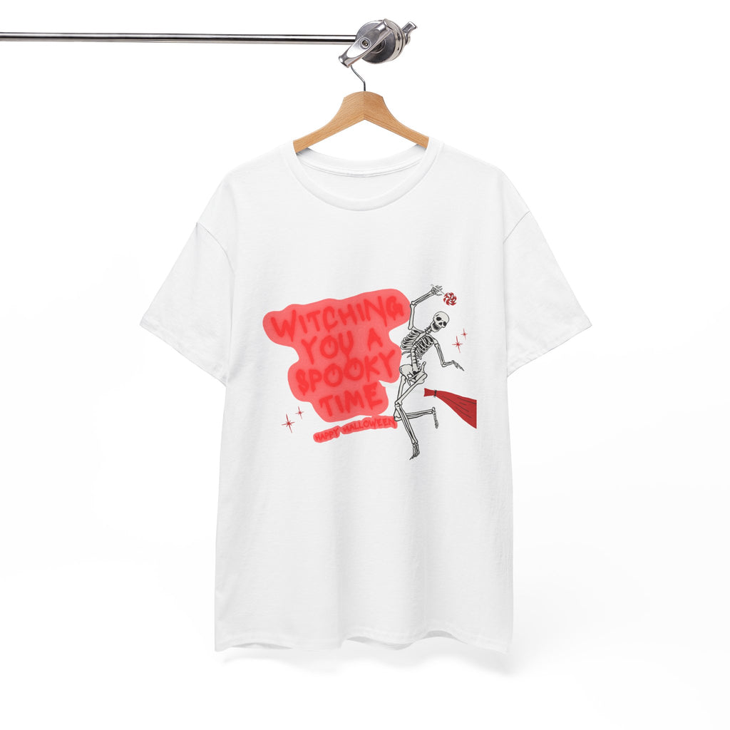Skeleton 'Witching You a Spooky Time' Halloween T-Shirt